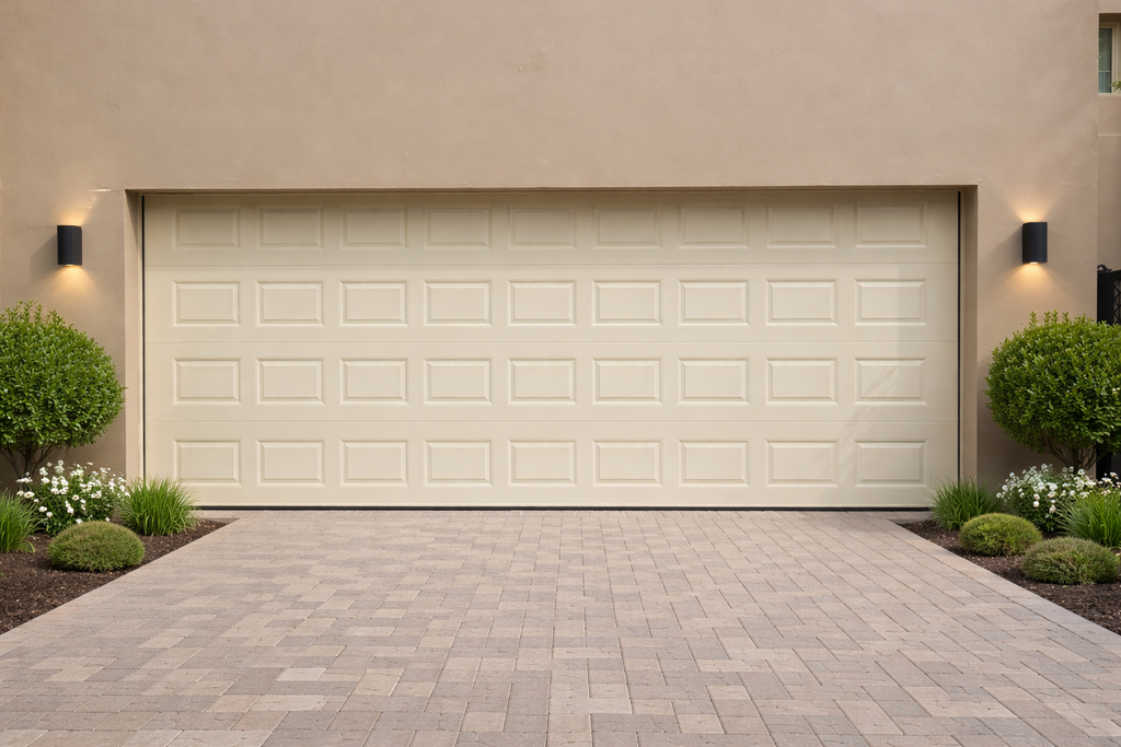 Beige Cassette Type Sectional Overhead Garage Door