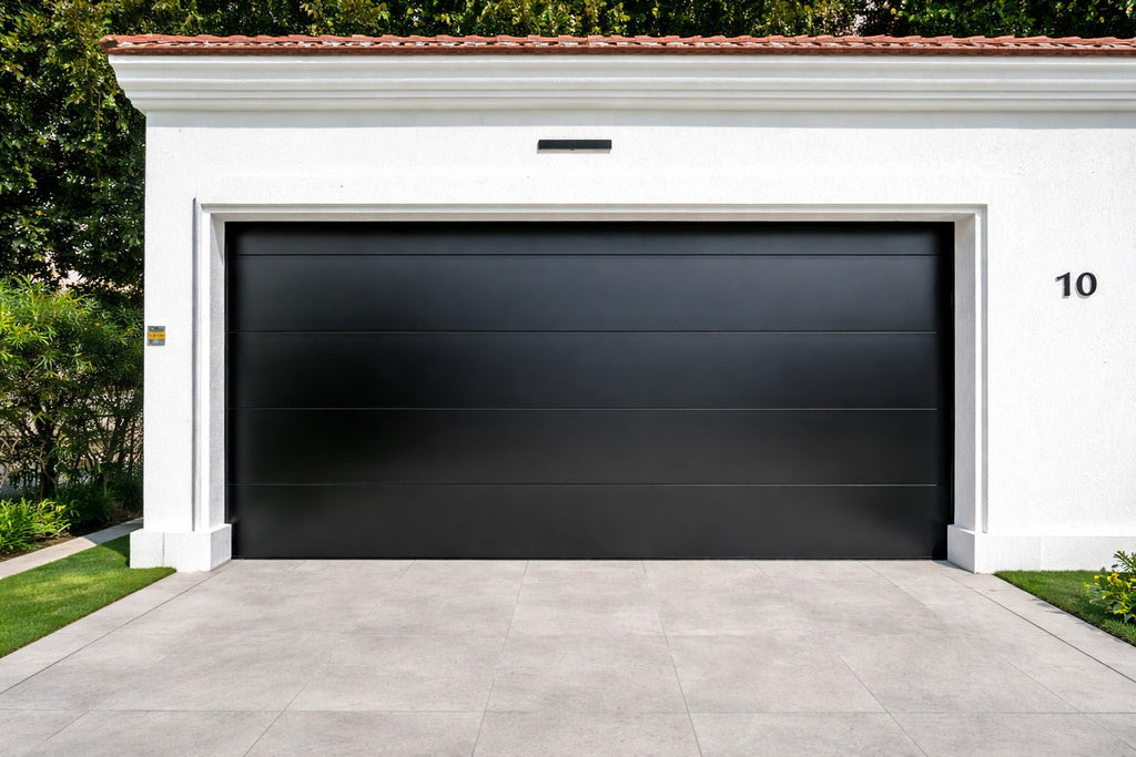 Black Smooth Finish Sectional Overhead Garage Door