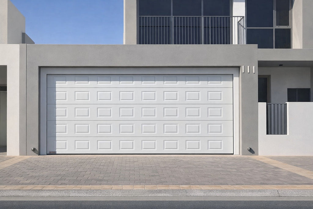 White Cassette Type Sectional Overhead Garage Door