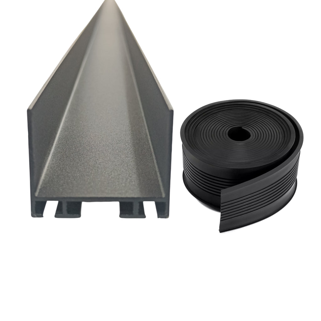 Garage Door Aluminium Bottom Profile &  Weatherseal - length 3 Meters