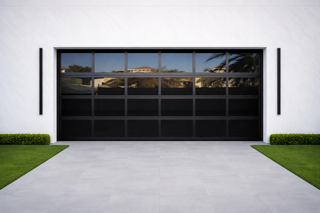 Black Glass Garage Door